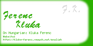 ferenc kluka business card